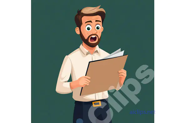 Shocked Man Reading Document