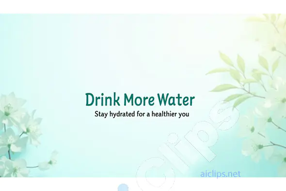 Drink More Water - Hydration Reminder with Floral Background