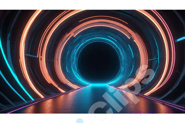 Futuristic Neon Tunnel