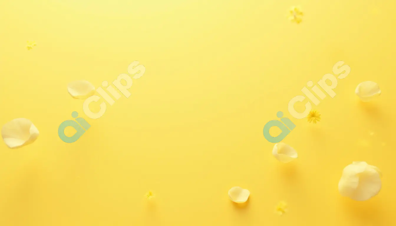 Yellow Floral Petals and Blossoms on Gradient Background - Minimalist Spring Design