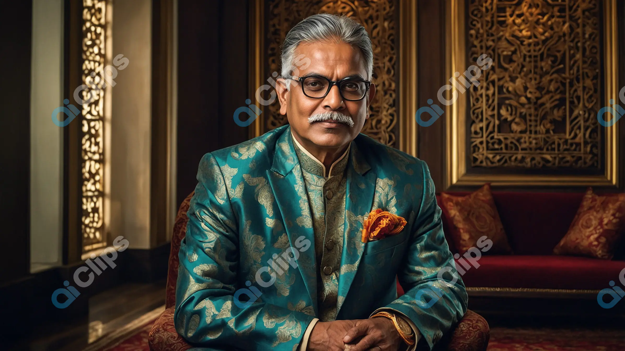 Elegant Elderly Man in Traditional Attire