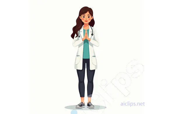 Indian Female Doctor with Namaste Gesture Vector Illustration