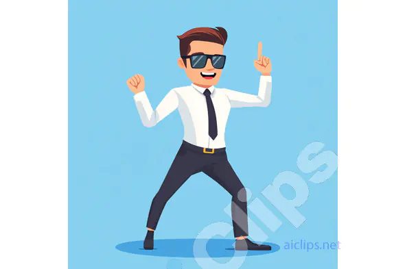 Cool Businessman Celebrating Success