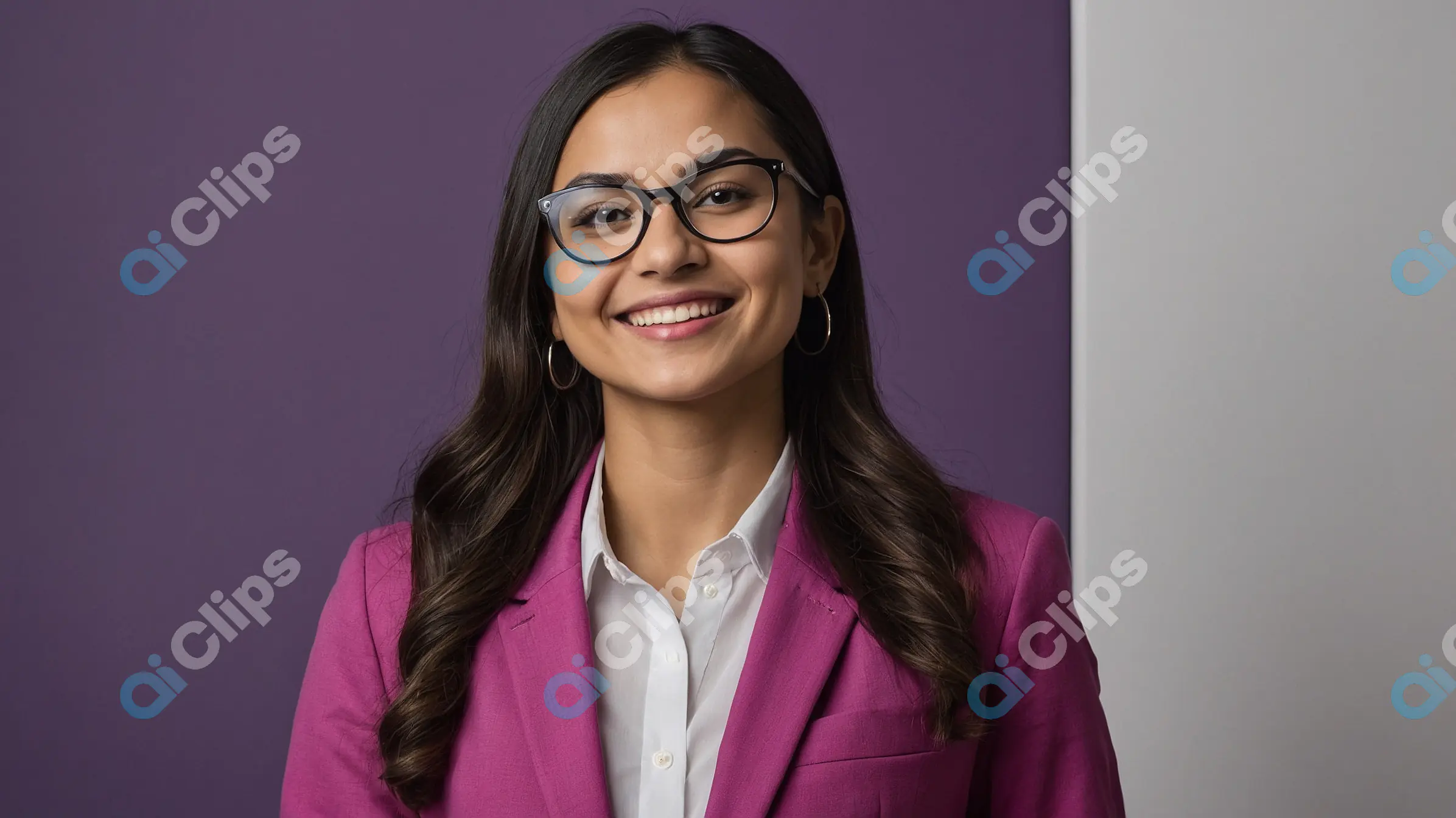 Confident Young Woman in Magenta Blazer - Professional Portrait