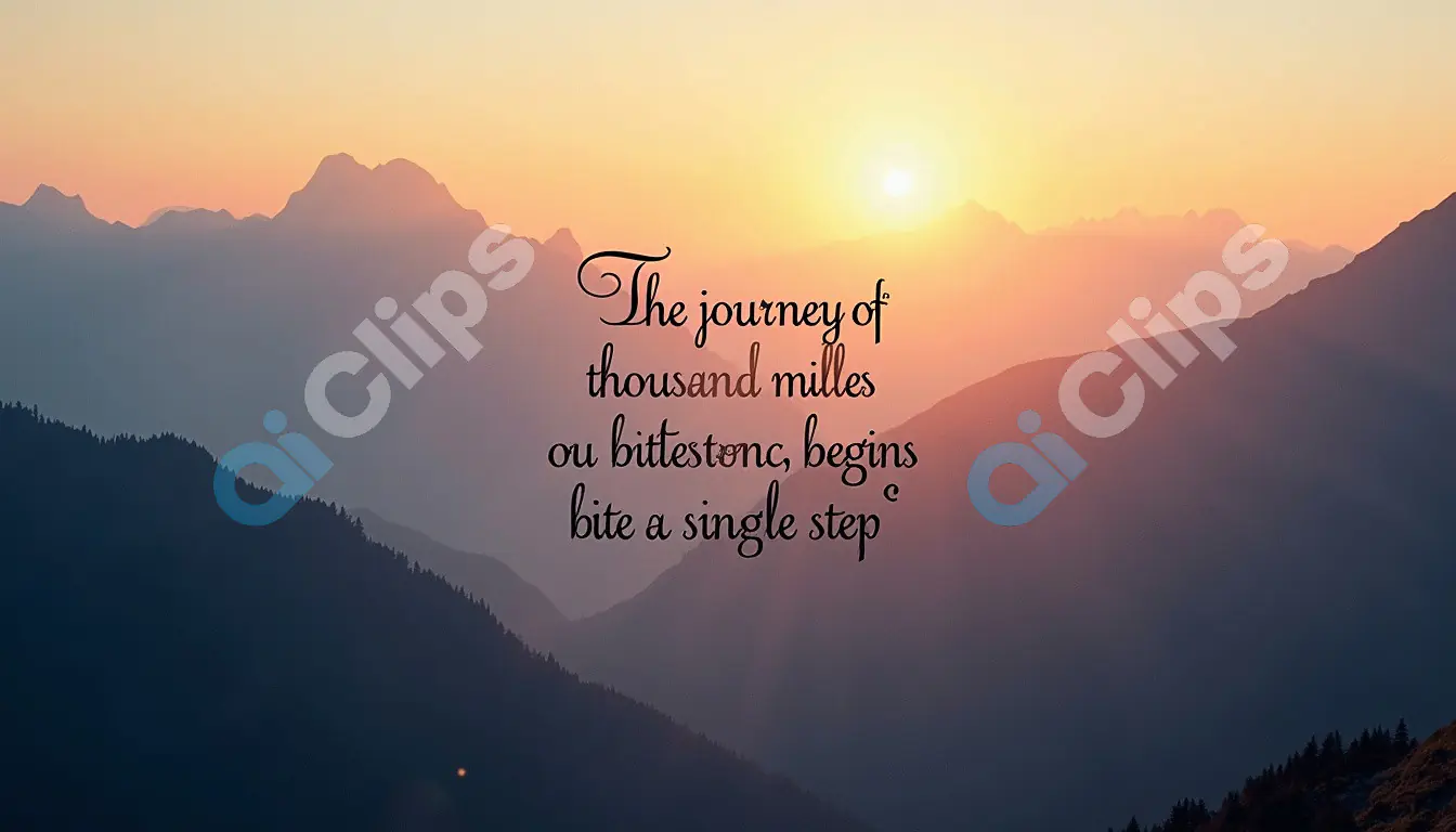Inspirational Mountain Sunrise with Motivational Quote