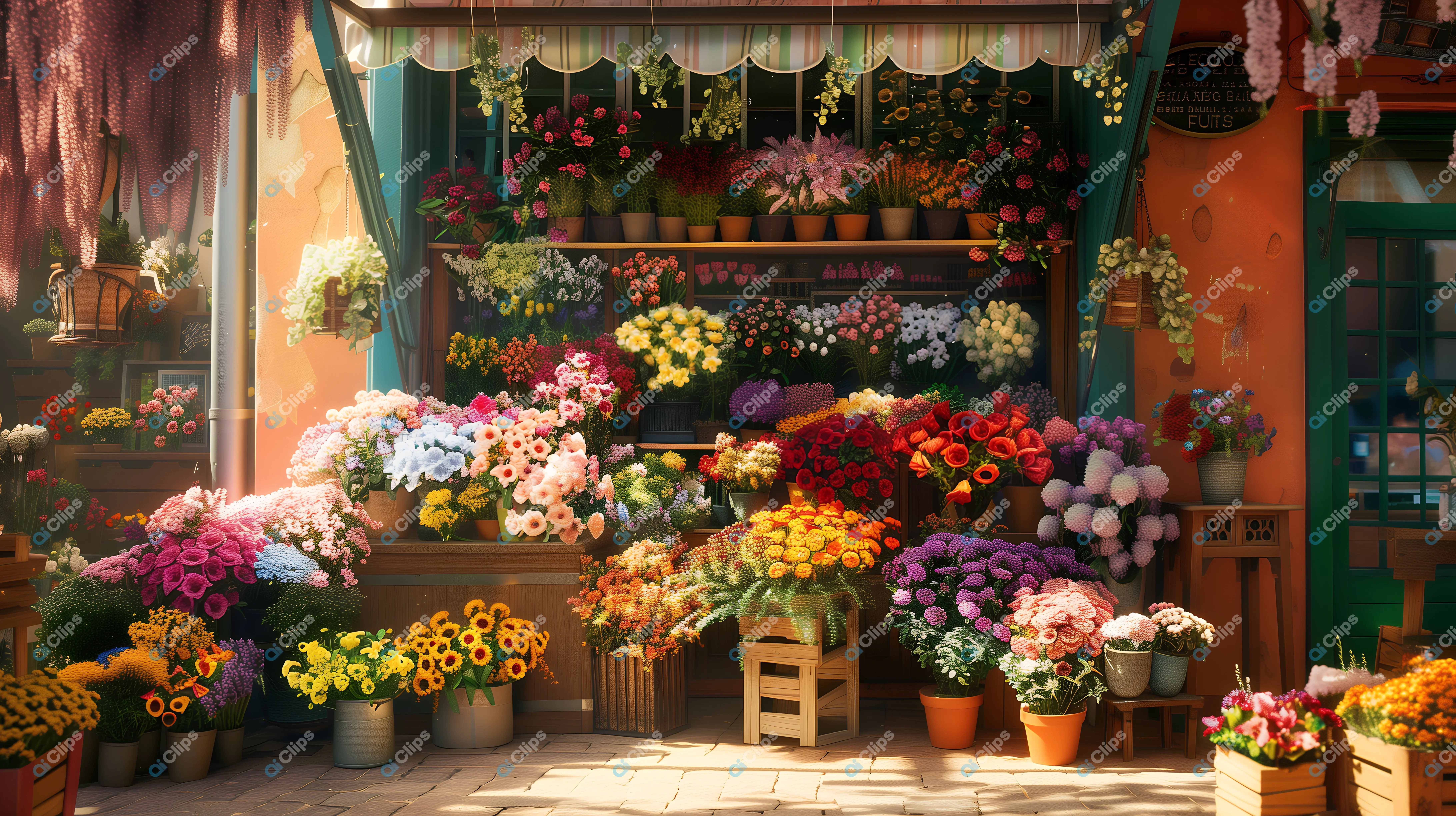 Colorful Flower Shop Front
