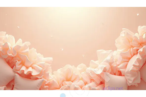 Luxurious Ruffled Cushions on Soft Peach Background