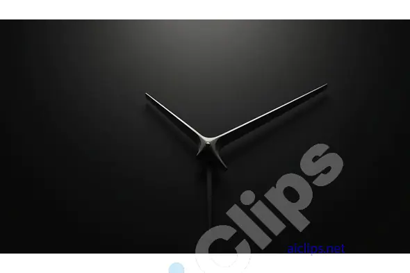 Modern Minimalist Clock Hands on Black Background