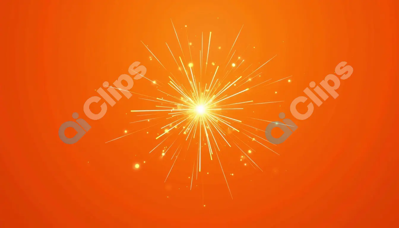 Radiant Firework Burst on Vibrant Orange Background