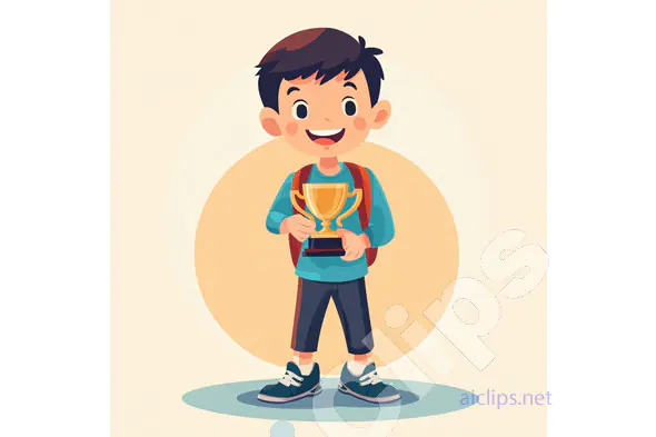 Happy Boy with Trophy