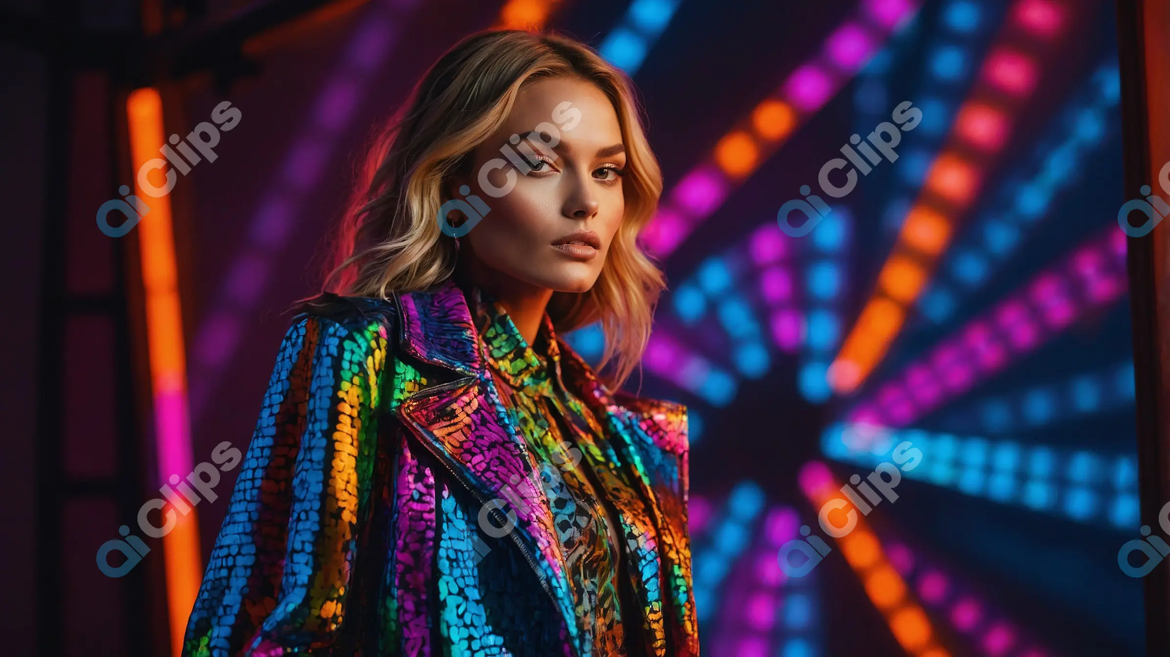 Vibrant Neon Fashion Portrait
