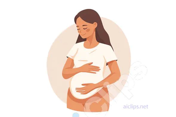Happy Pregnant Woman Illustration