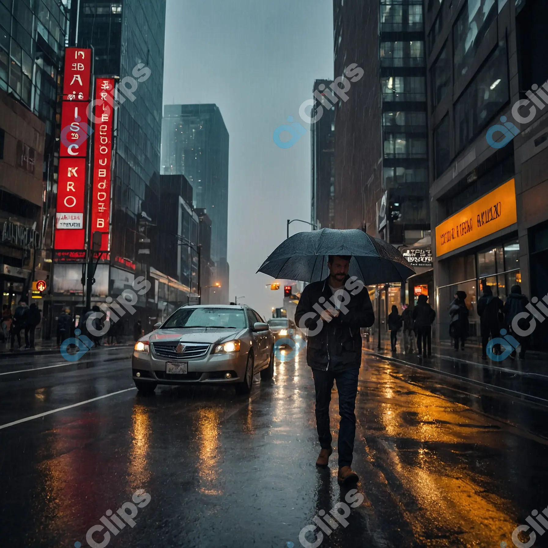 Rainy City Street