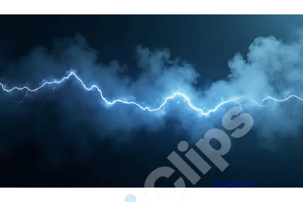 Intense Electric Lightning Bolt with Dark Smoky Background