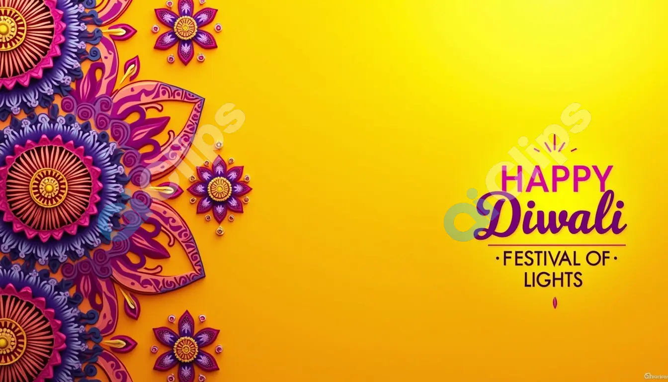 Diwali Festive Greeting Card with Intricate Rangoli Design
