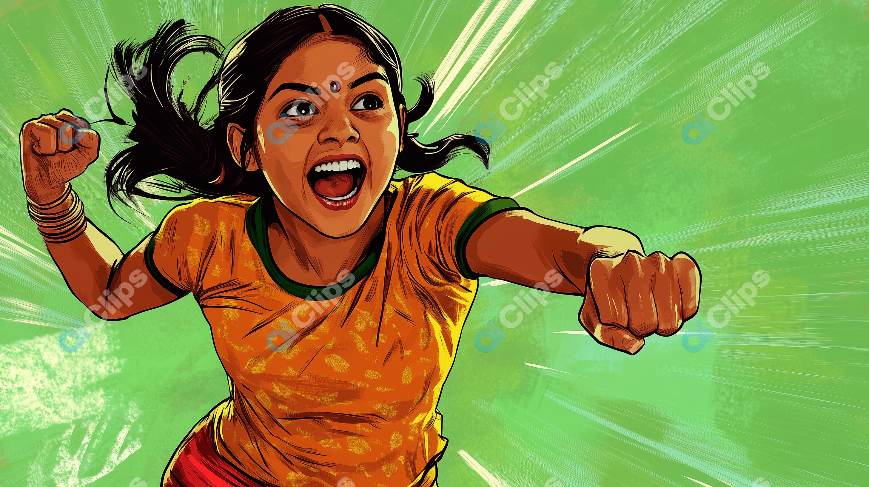 Empowered Girl in Action