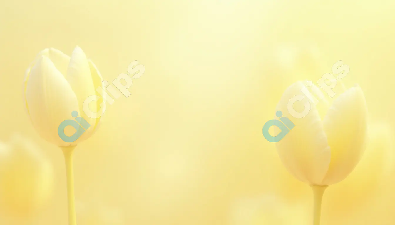 Delicate Yellow Tulips on Soft Gradient Background