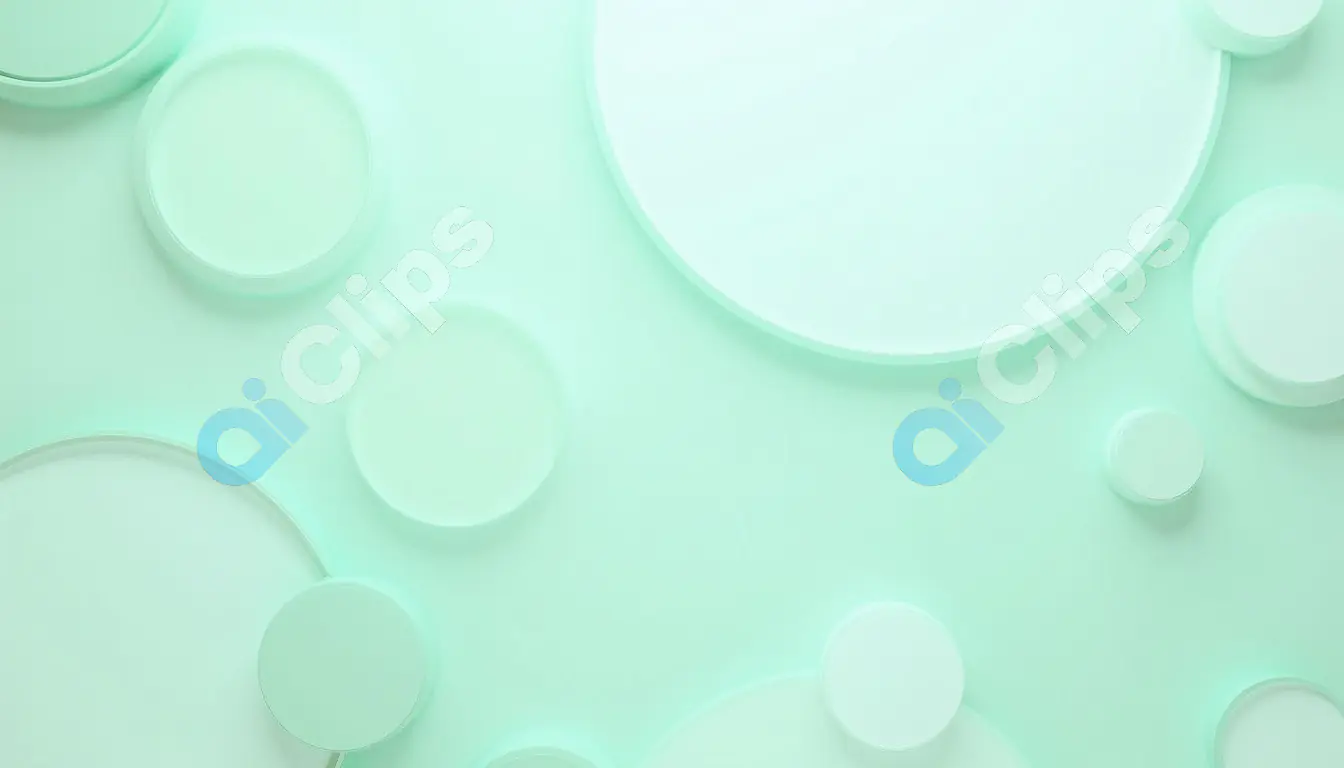 Soft Mint Green 3D Circles Background