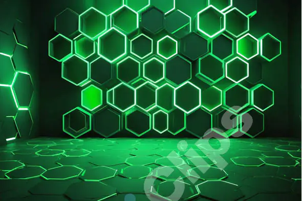 Futuristic Green Hexagon Background