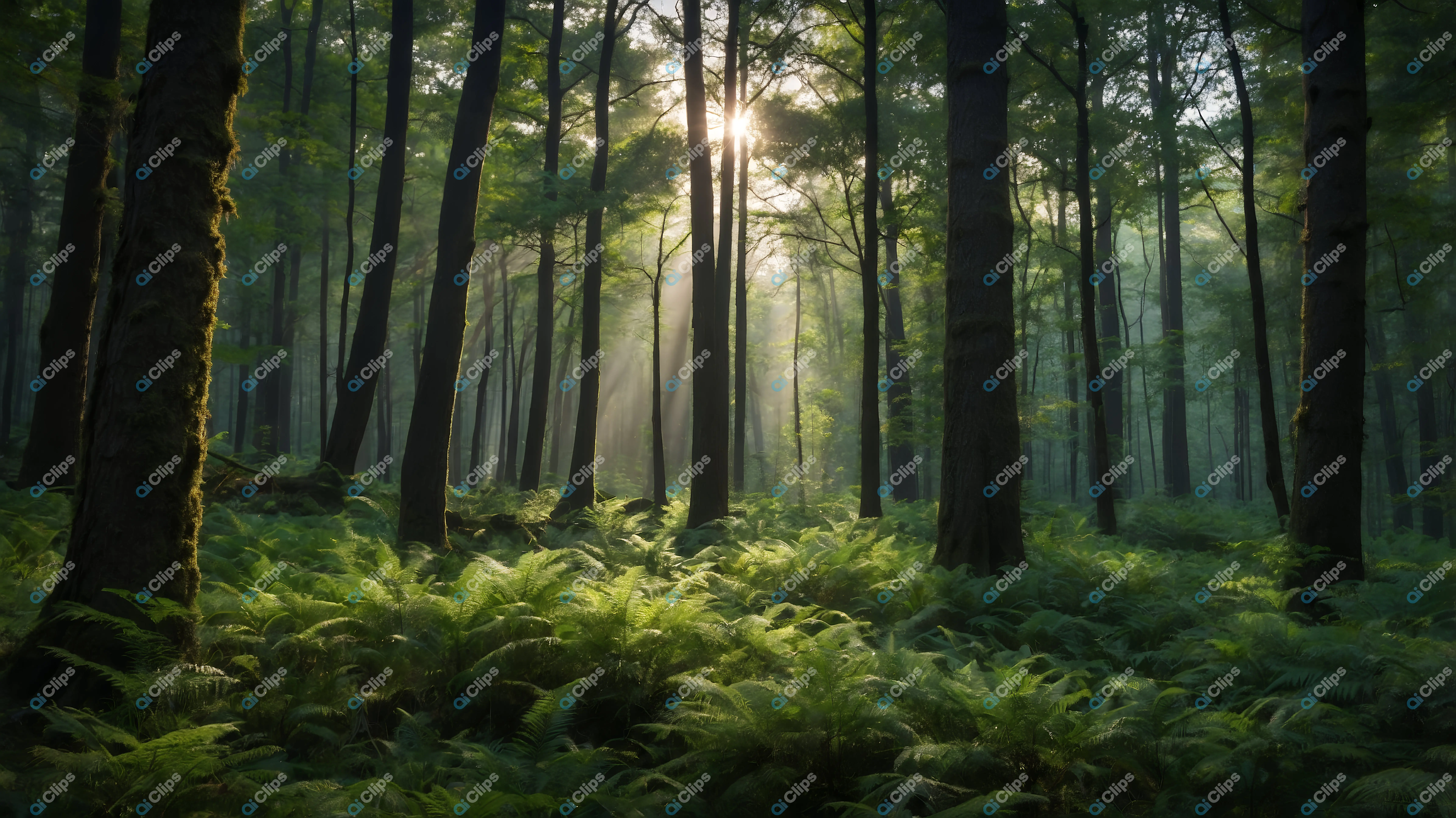 Sunlit Forest Scene