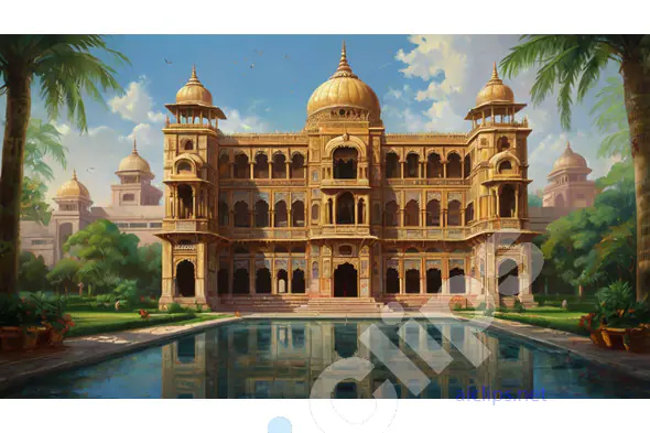 Majestic Indian Palace with Reflection Pool