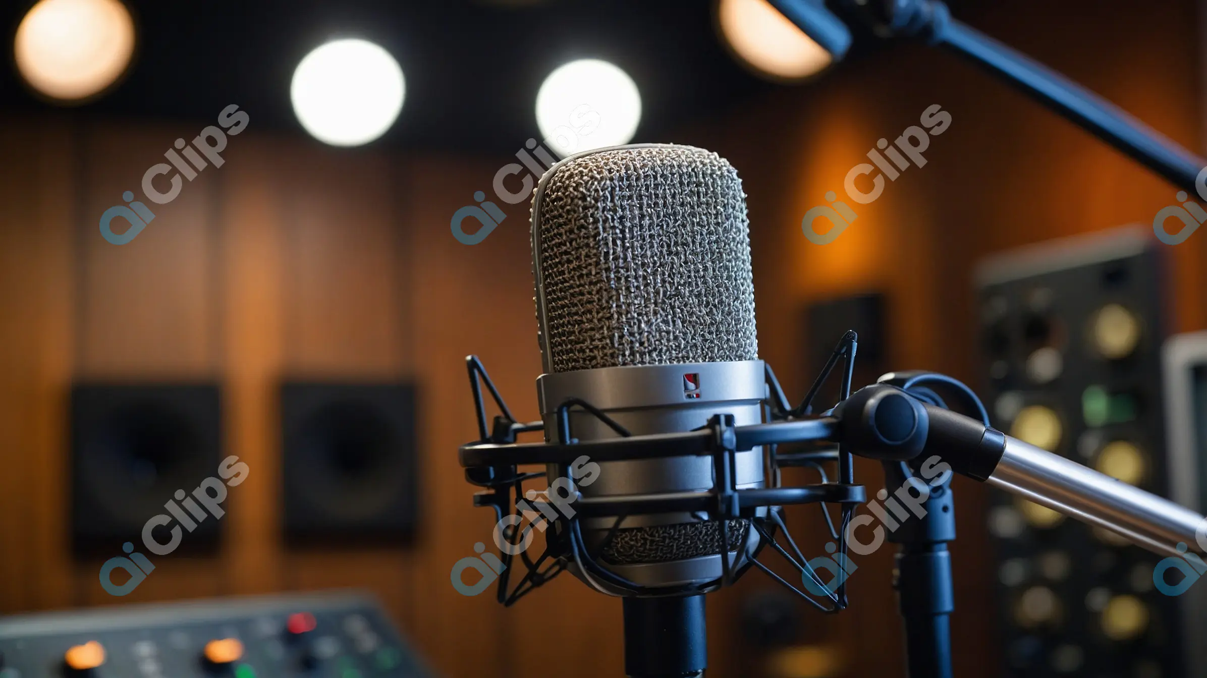 Professional Microphone in Recording Studio
