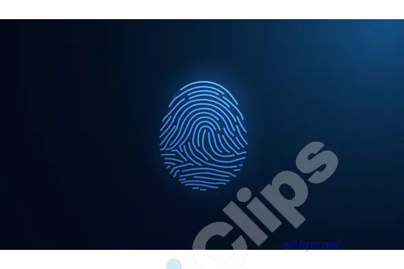 Blue Digital Fingerprint on Dark Background