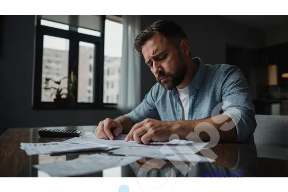 Man Analyzing Financial Documents