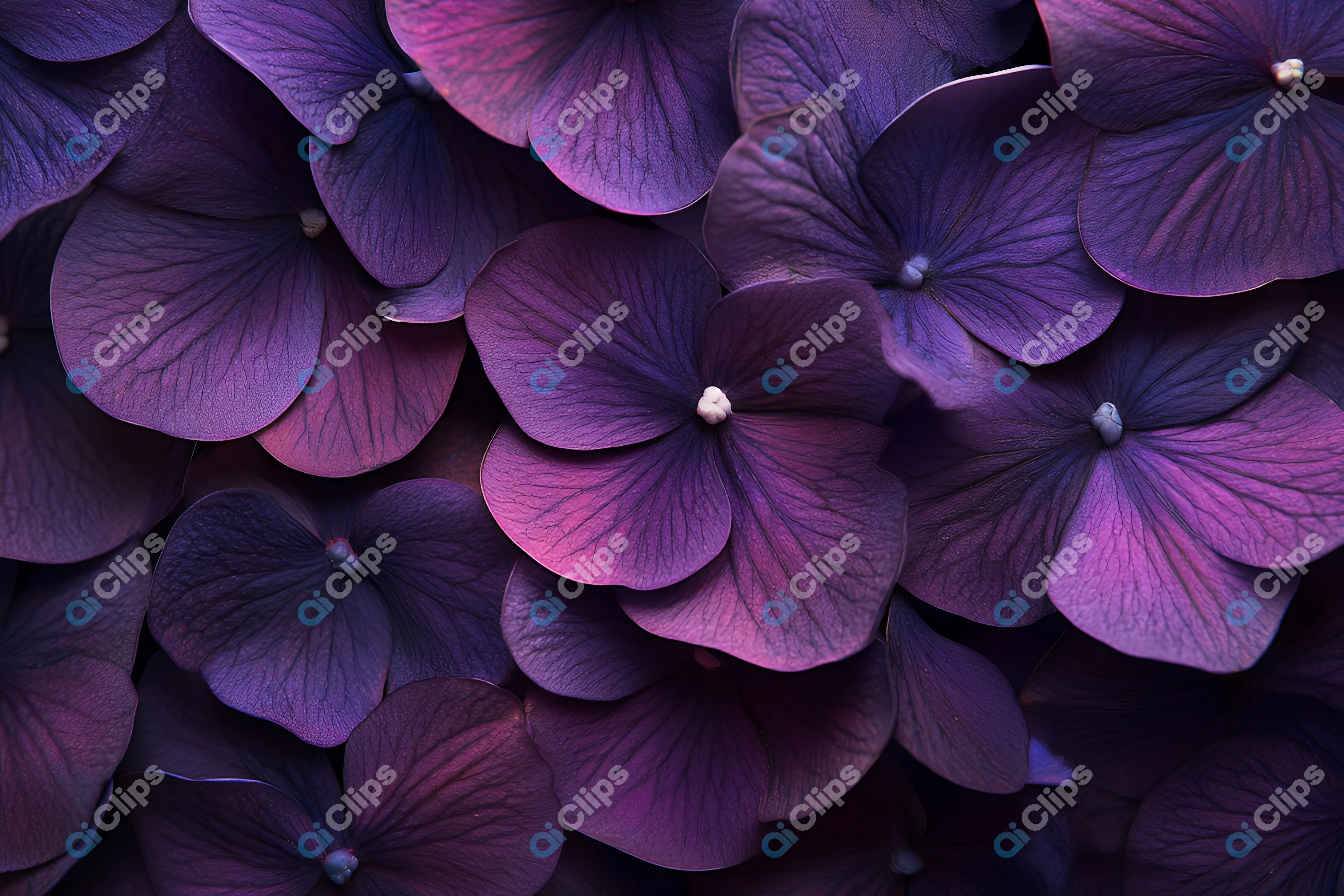 Purple Hydrangea Blossoms