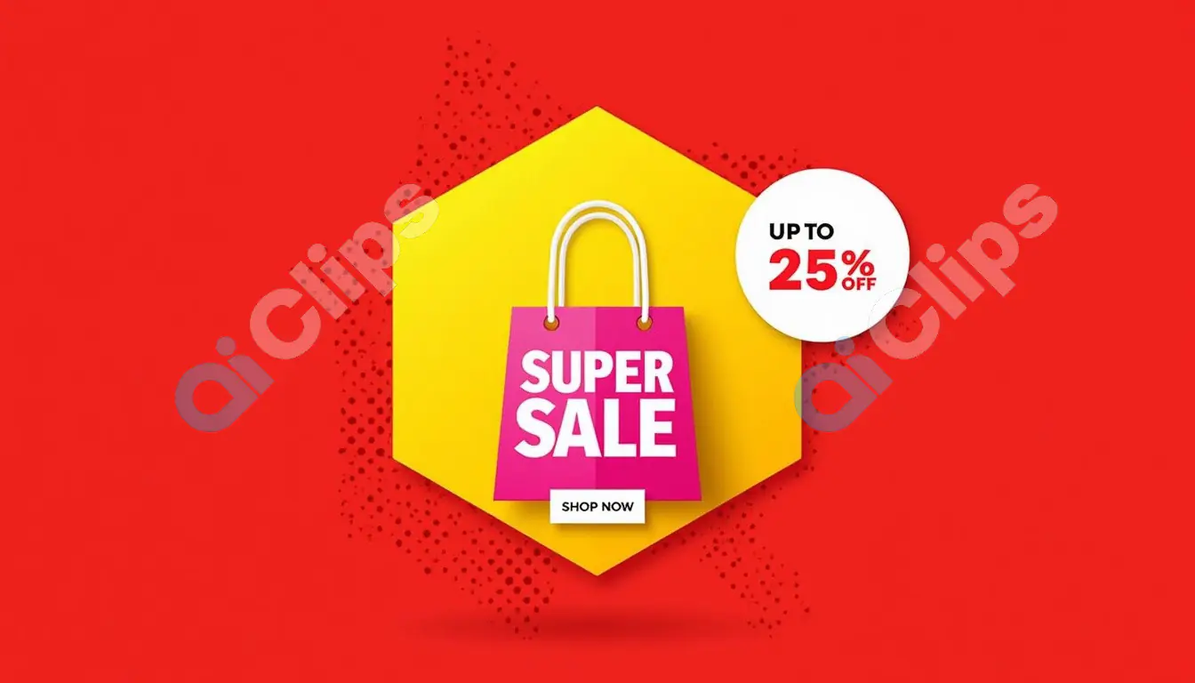 Minimalist Super Sale Banner - 25% Off Promotion