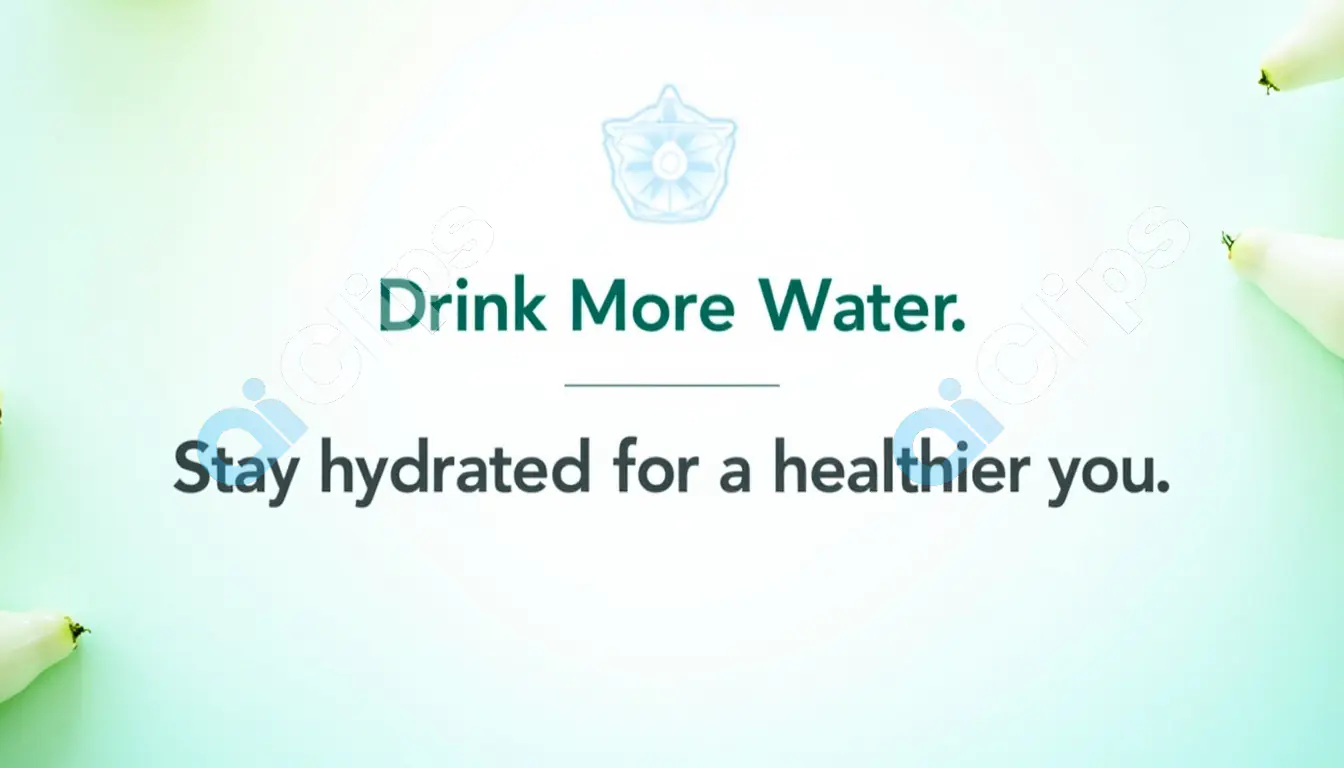 Hydration Reminder - Drink More Water with Subtle Green Background