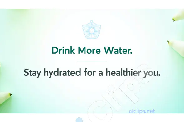 Hydration Reminder - Drink More Water with Subtle Green Background