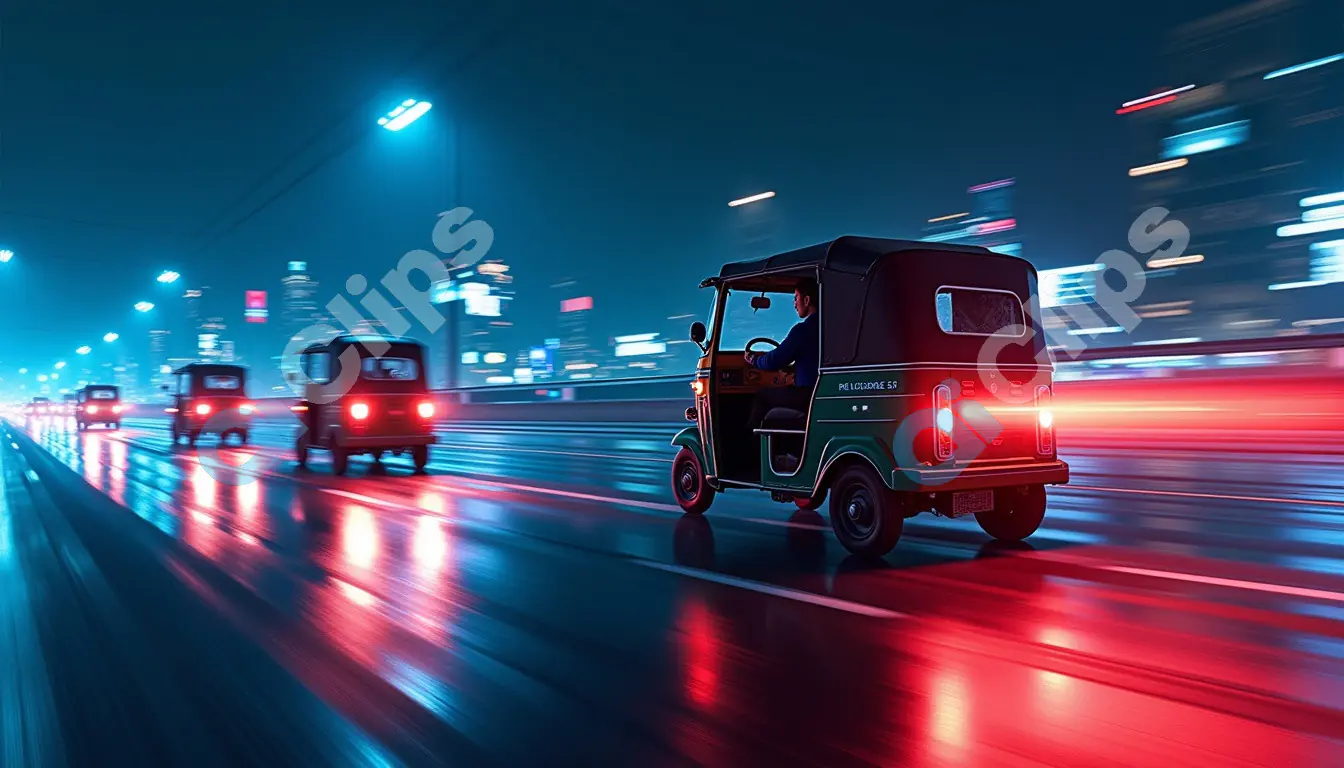 City Lights Auto Rickshaw Night Ride