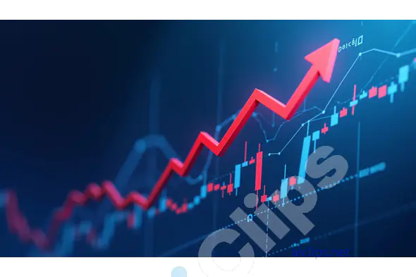 Red Arrow Rising on Financial Graph