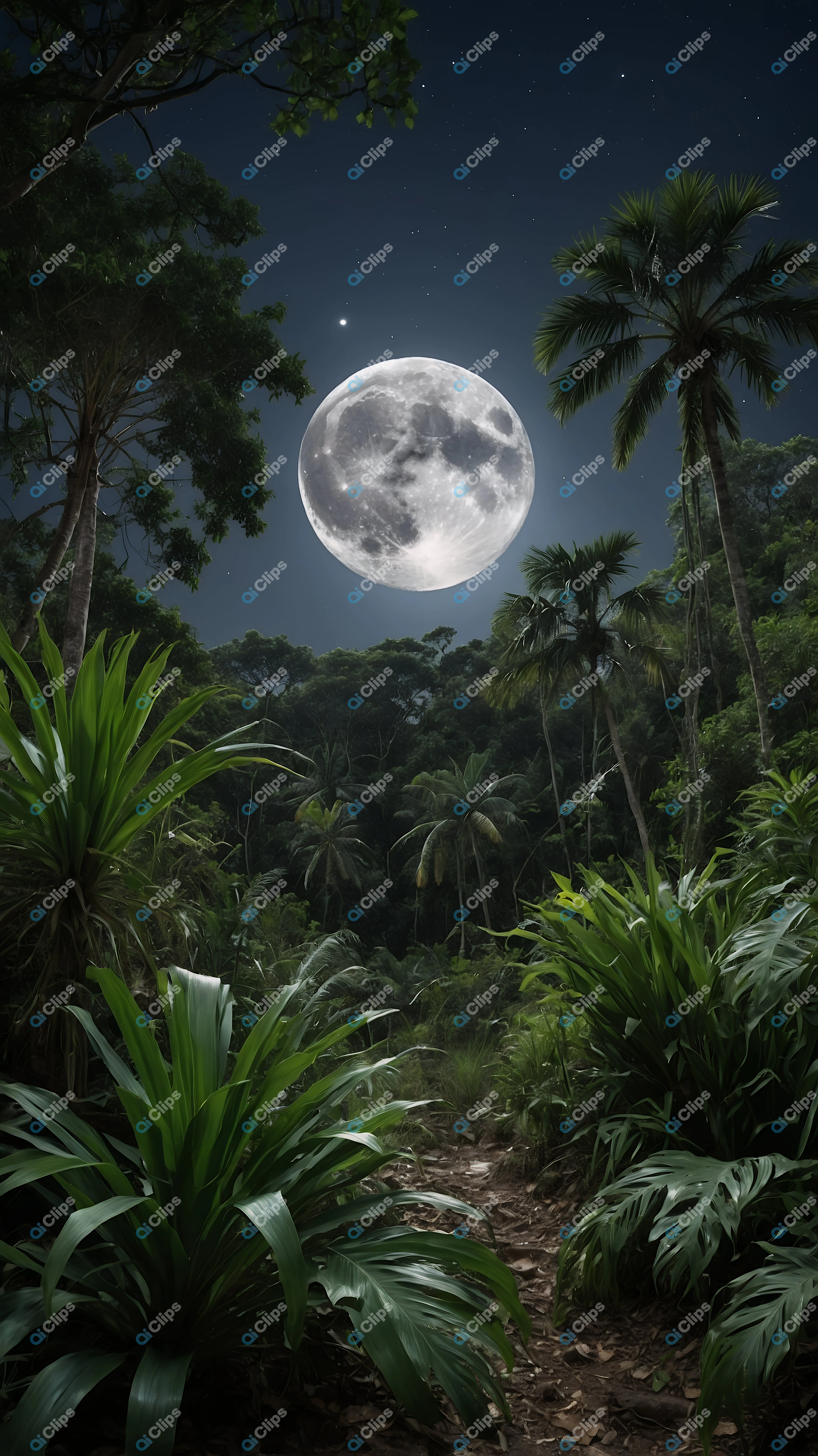 Moonlit Jungle Path