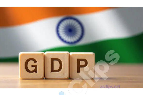 India's GDP Growth Concept with National Fla