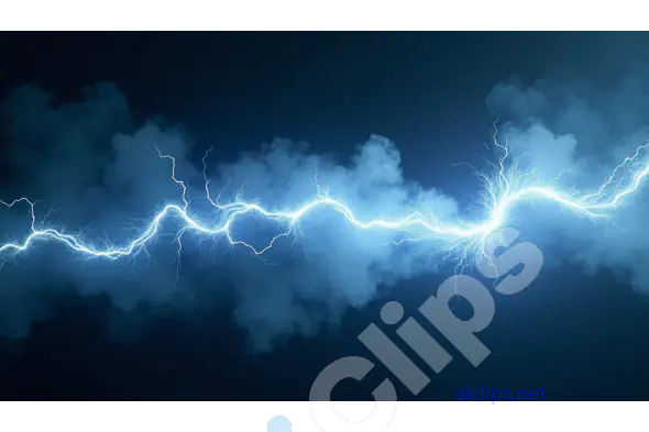 Dynamic Electric Lightning Bolt with Dark Cloud Background