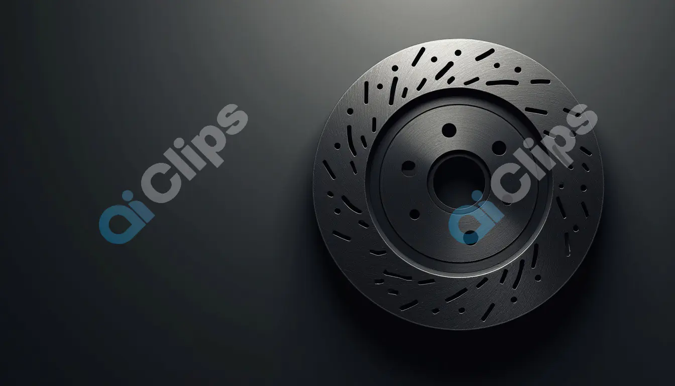 Sleek Metallic Brake Disc with Perforations - High-Detail Image