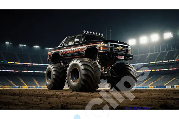 Black Monster Truck in Arena