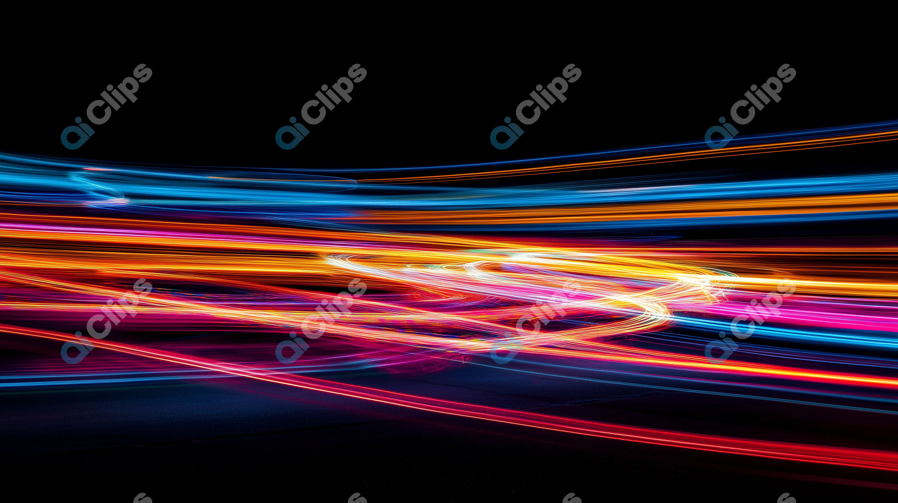Vibrant Light Trails in Motion