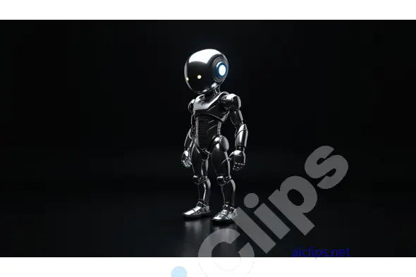 Sleek 3D Robot Character with LED Eyes