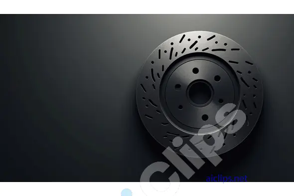 Sleek Metallic Brake Disc with Perforations - High-Detail Image