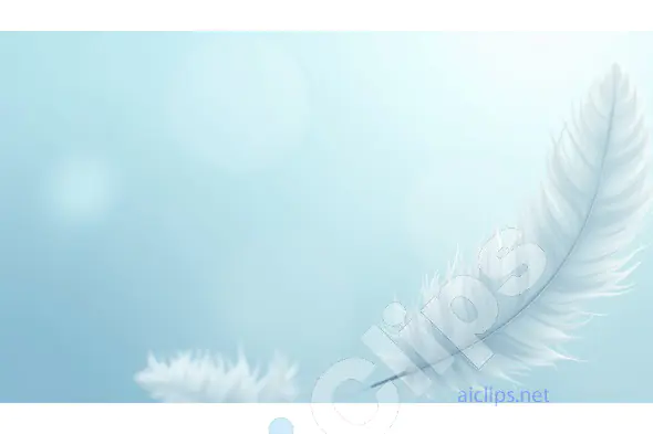Light Feather on Soft Blue Background