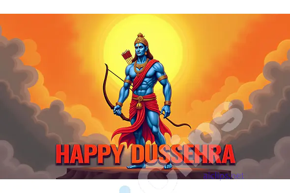 Vibrant Dussehra Celebration with Lord Rama