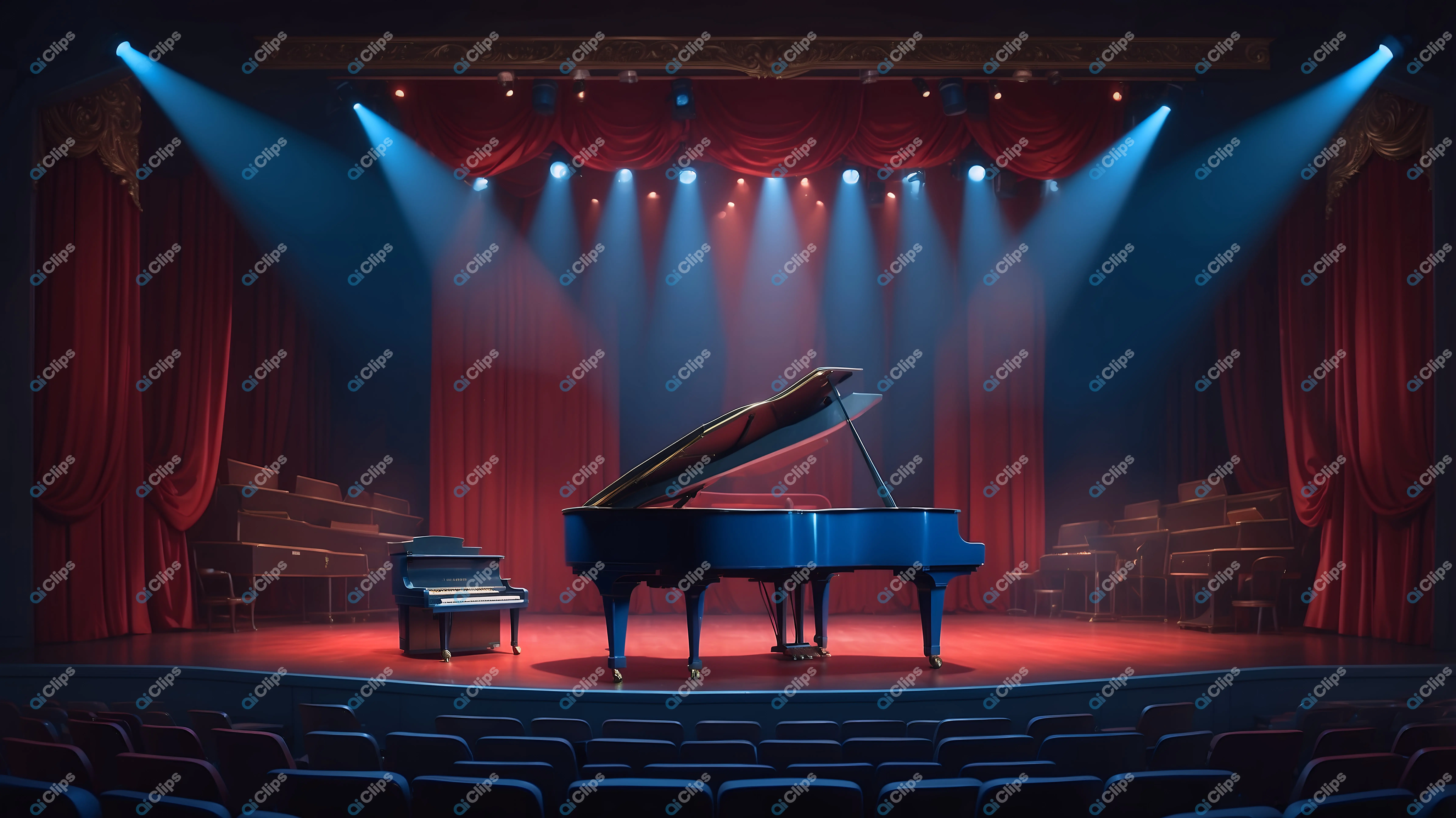 Grand Piano on Stage
