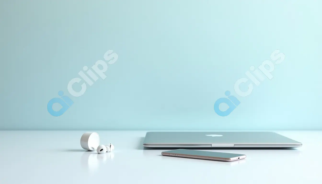 Minimalist Tech Setup with Closed Laptop and Smartphone