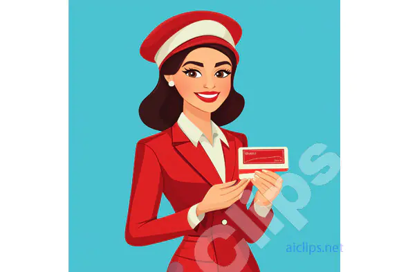 Smiling Stewardess Illustration