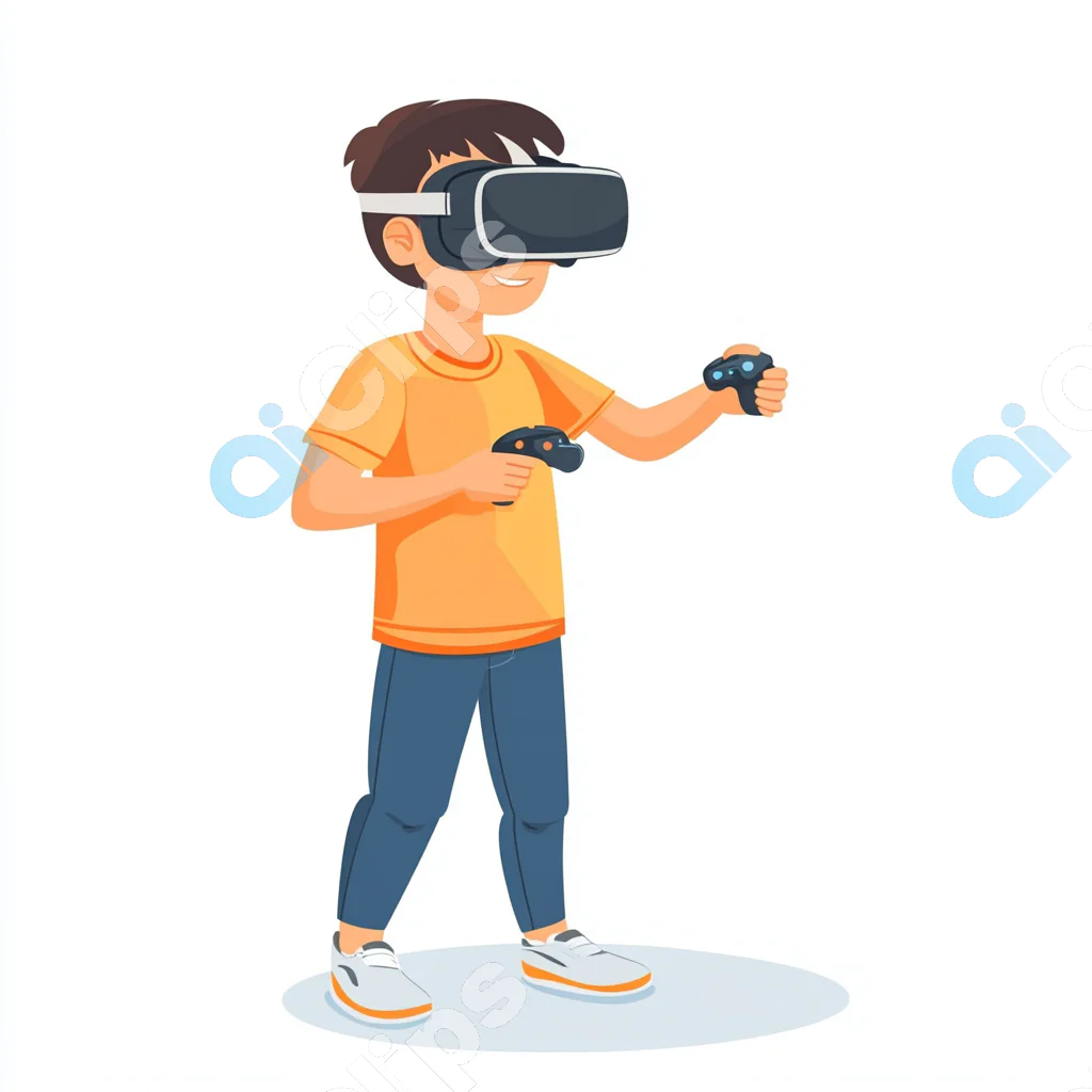 Boy Using VR Headset