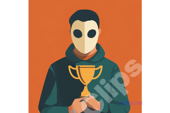 Anonymous Winner with Trophy Illustration