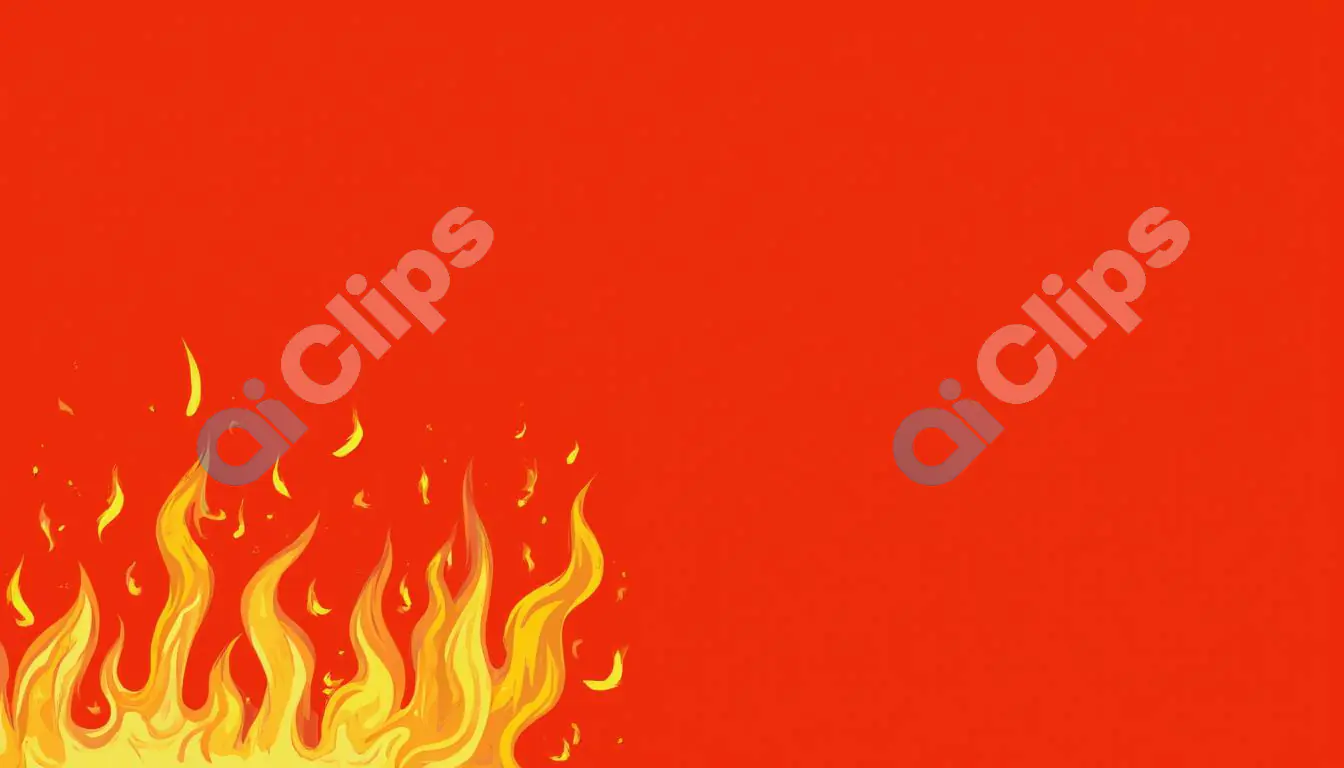 Fiery Flames Rising on Red Background